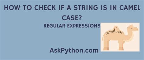 Regex - Check for Camel Case in Python - AskPython