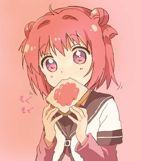 Akarin Eating Some Bread Yuru Yuri Rawwnime