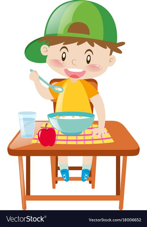 Boy eating breakfast clipart 5 » Clipart Station