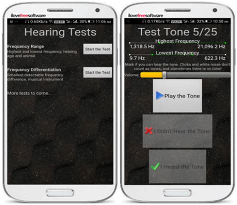 As you perform this hearing test, markers will be set on the audiogram, and will correspond to your personal hearing thresholds. 5 Free Hearing Test Android Apps