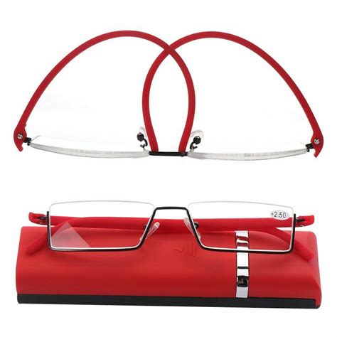 Case Ultralight Tr90 Reading Glasses Half Frame Semi Rimless Reader Eyeglasses Ebay In 2022