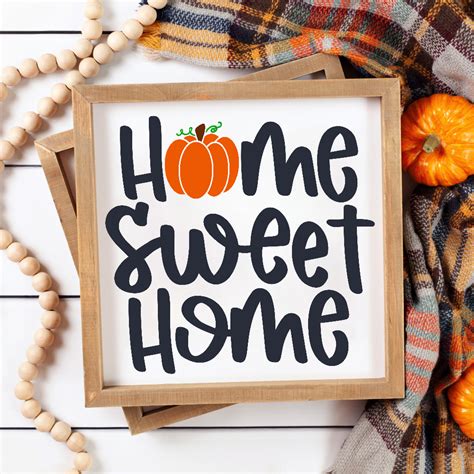 Happy Fall Pumpkin Home Sweet Home Svg Welcome Fall Silhouette Files
