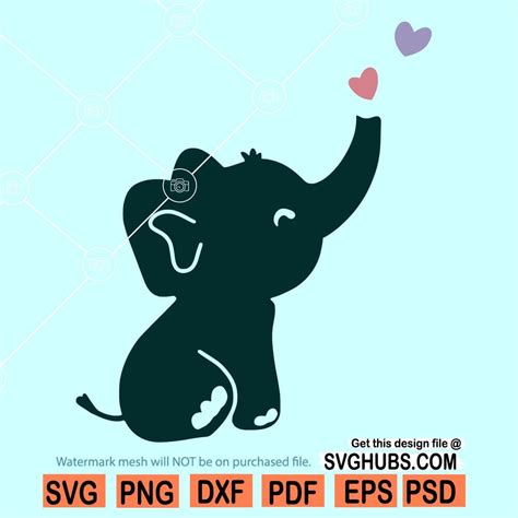 Cute Baby Elephant Svg Free 171 Svg File For Diy Machine