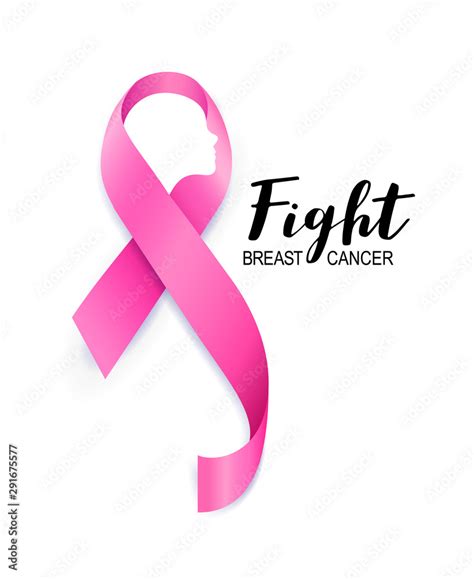 woman face in pink ribbon breast cancer awareness month campaign fight cancer icon design for