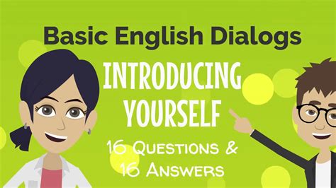 Basic English Dialogs Introducing Yourself Youtube