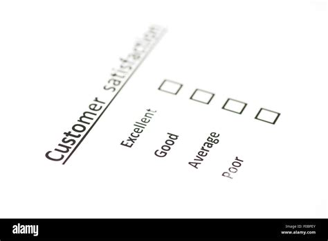 Customer Satisfaction Survey Blank Form Stock Photo Alamy