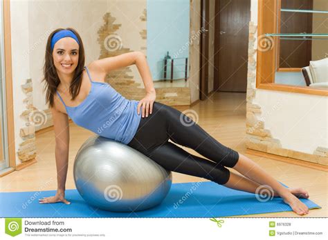 Woman Doing Fitness Exercises Stock Photo Image Of