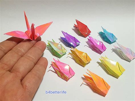 Lot Of 80pcs 3 Inch Assorted Colors Origami Cranes Hand Folded Etsy