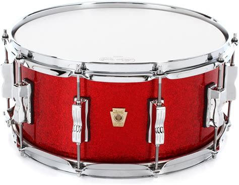 Ludwig Classic Maple Snare Drum 65 X 14 Inch Red Sparkle Sweetwater