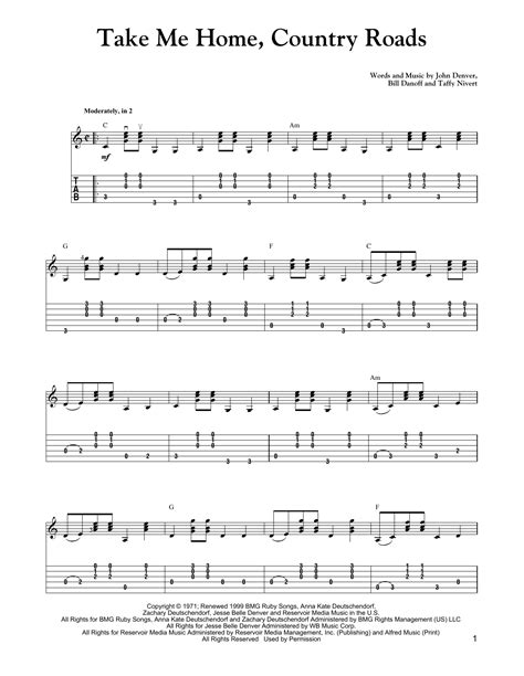Country Roads Guitar Chords And Lyrics