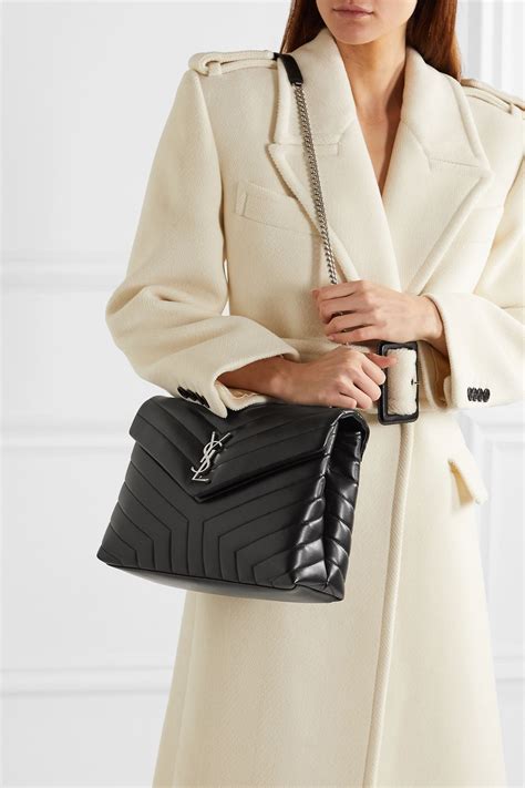Black Loulou Medium Quilted Leather Shoulder Bag Saint Laurent En