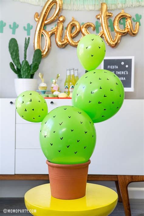 Fiesta Ideas Cactus Balloons 1000 In 2020 Mexican Theme Party