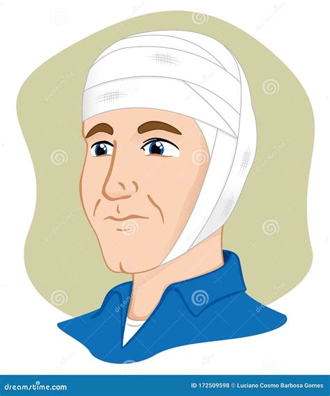 Illustration Of A Human Head With Bandages Caucasian CartoonDealer Com