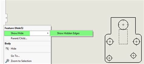 Show Hidden Edges In Solidworks Hlr Drawing Views
