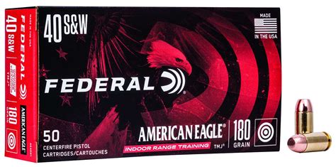 Federal Ae40n1 American Eagle Indoor Range Training Irt 40 Sandw 180 Gr Total Metal Jacket Tmj