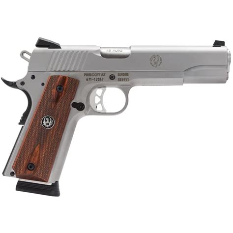 Ruger Sr1911 45 Acp Silverhardwood Semi Auto Handgun By Ruger At