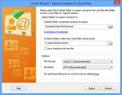 Outlook Export Import Vcard Files With Vcard Wizard Contacts Converter