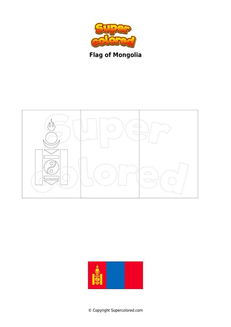 Coloring Page Flag Of Mongolia