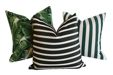 Bedding, bath, home decor, furniture, outdoor, bed basics Sunbrella Collection: Outdoor Pillow Covers in Green and ...