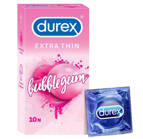Durex Extra Thin Bubblegum Flavored Condoms 10 Count