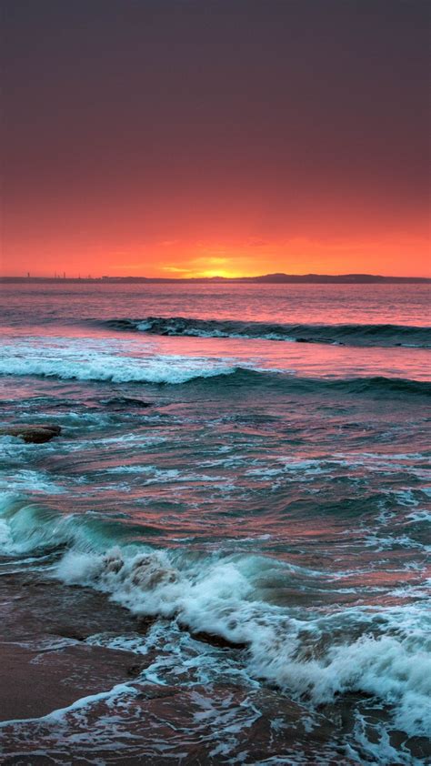 Wallpaper Sea Horizon Sunset Waves Foam Surf Anjunabeats Volume