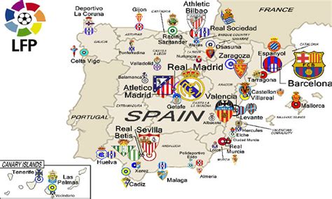 La Liga Map,spain