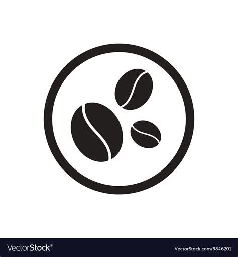 Black Icon On White Background Coffee Beans Vector Image