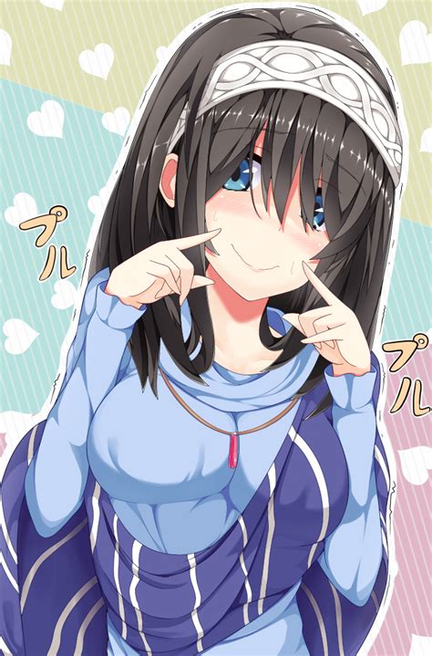 the big imageboard tbib black hair blue eyes blush hairband heart idolmaster idolmaster