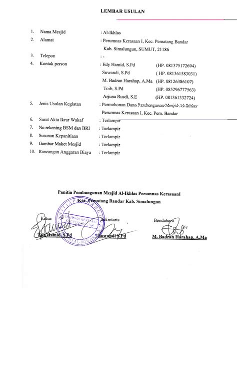 INFAQ, BANTUAN DANA: PROPOSAL BANTUAN DANA PEMBANGUNAN ...