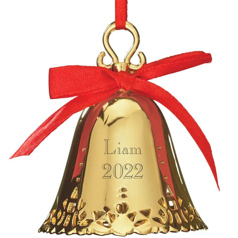 Custom Bell Ornament Christmas Bell Ornament Gold