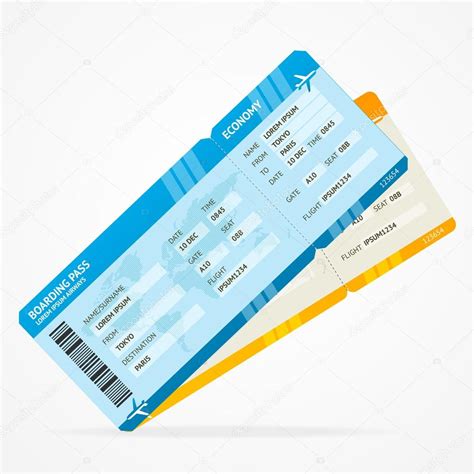 Vector Modern Airline Boarding Pass Tickets Stock Vector Mouse Md