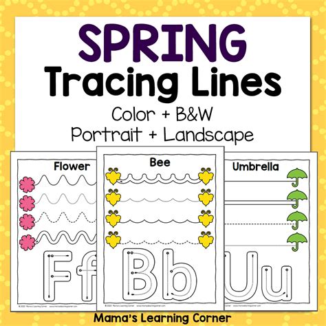 Spring Tracing Worksheets for Preschool - Mamas Learning ...