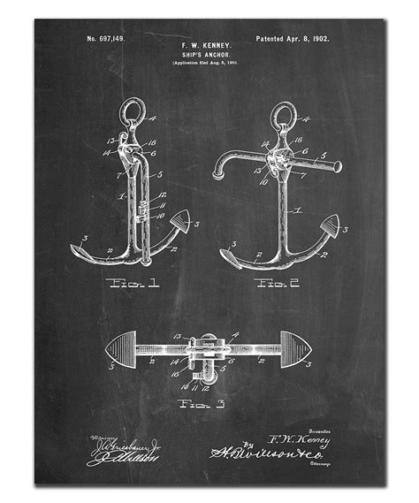 Patent Prints Ships Anchor Patent Print Patent Prints Ship Anchor