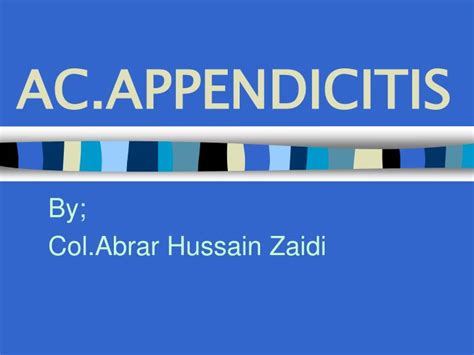 Ppt Acappendicitis Powerpoint Presentation Free Download Id1018199