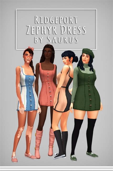 Ridgeport Zephyr Dress At Saurus Sims Sims 4 Updates