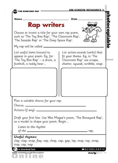 Rap Writers Writing A Rap Poem Primary Ks2 Teaching Resource