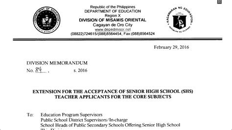 Deped Misamis Oriental Recruitment Of Senior High School Teacher