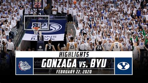 No 2 Gonzaga Vs No 23 Byu Basketball Highlights Stadium Youtube