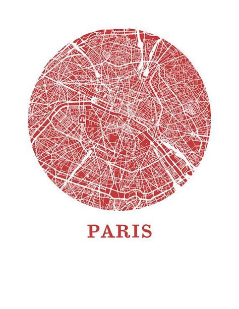 Paris Map Print City Map Poster Par Omaps Sur Etsy Poster Design Map