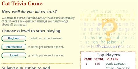 Cat Trivia Game - Love Meow