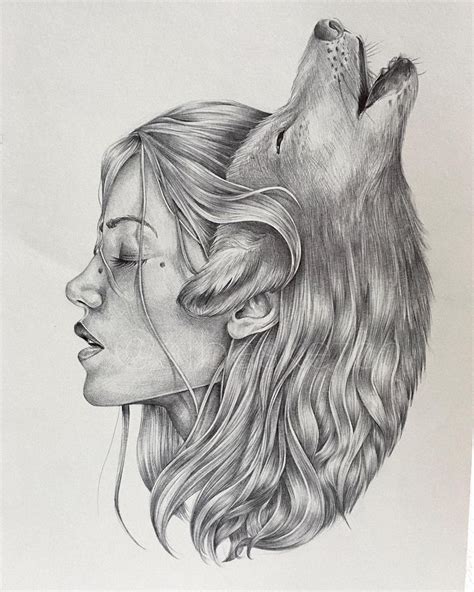 Pin By Delilah Smock On Dibujos Wolf Art Drawing Wolf Girl Tattoos