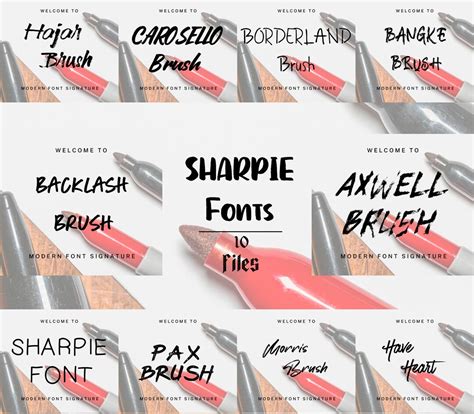 10 Sharpie Fonts Bundle Canva Fonts Cricut Fonts Procreate Fonts