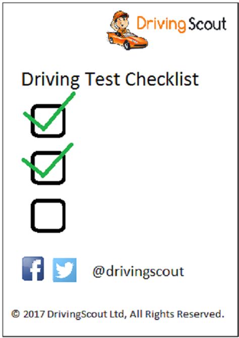 Practical Driving Test Checklist Drivingscout