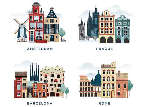 Illustrated Cities Of Europe By Nick Matej On Dribbble