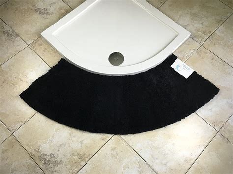 Cazsplash Quadrant Curved Black Shower Mat Large Uk