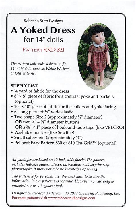 14 Inch Doll Clothes Sewing Patterns