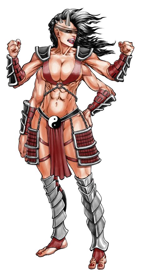 kachakacha sheeva mortal kombat series highres 1girl abs armor bikini armor breasts