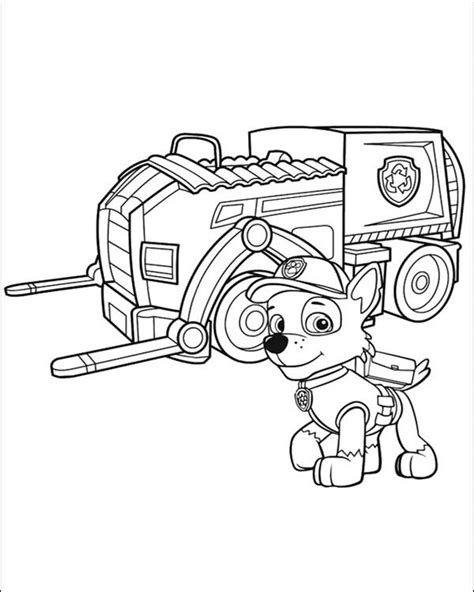 Printable dump truck coloring pages. Rocky And His Recycling Truck - Paw Patrol Coloring Pages ...