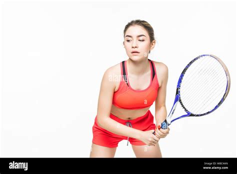 Image Of A Beautiful Young Sport Fitness Woman Tennis Player Make