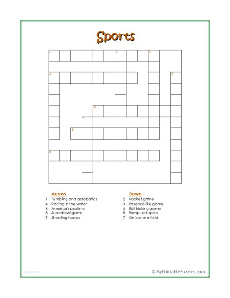 Crossword Puzzles For Beginners Printable Smart Easy And Fun